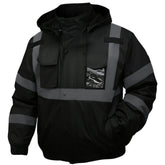 DPSAFETY safety jacket hooded highlights the hooded design for windproof protection on site.