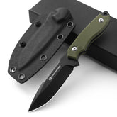 Drachenader 7-inch EDC fixed blade in D2 steel for rugged outdoor use.