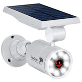 DrawGreen solar motion lights front view shows rugged aluminum body for outdoor security.