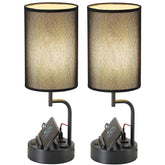 Dreamholder table lamp with USB ports and AC outlet for simultaneous charging at your desk.