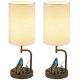Dreamholder table lamp USB ports provide bedside charging convenience