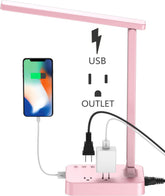 Drevet LED desk lamp base with USB charging port for convenient device charging.