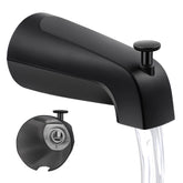 Dreyoo matte black bath spout front view enhances timeless bathroom style