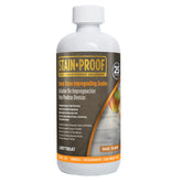 Dry-Treat Stain-Proof Dense Stone Sealer bottle protecting granite from water and oil stains.