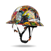 DS-SMAAT full brim hard hat with visor protects head and eyes on site.