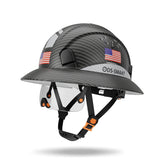 DS-SMAAT full brim hard hat with visor protects head and eyes on busy construction sites.