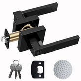 DSJJBLL matte black door handle front view showing durable entry hardware
