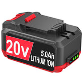 DTK Bauer 20V battery front view shows compact design for longer runtime