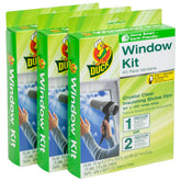 Duck Brand window insulation kit: crystal-clear film on window for clear visibility and draft protection.