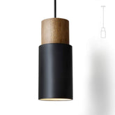 DUHU black and wood pendant light over island highlights modern rustic appeal for kitchens