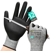DULFINE A3 cut-resistant gloves with foam nitrile palm for secure grip on sharp materials