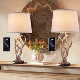 Dungoo Rustic Western Lamp base shows antler-inspired design for cozy farmhouse decor