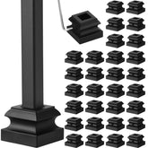 Dunzy baluster shoes 36-pack satin black for quick stair installation.
