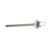 DURA-LIFT Ultra-Life Max nylon roller reduces door noise for smoother operation.