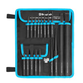 DURATECH 18-piece set with rolling pouch for organized storage.