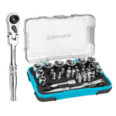 DURATECH 33-piece mini-ratchet-set for tight spaces and quick fastening