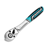 DURATECH 38-inch drive ratchet showing the 90-tooth mechanism for precision turning