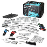 DURATECH 497-piece tool set in a 3-drawer toolbox keeps projects organized.