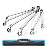 DURATECH extra-long flex-head ratcheting wrenches reach tight spaces with ease.