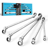 DURATECH extra-long ratcheting wrenches laid out for tight spaces
