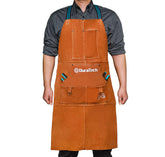 DURATECH leather welding apron made from full split cowhide protects against sparks and heat