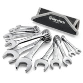 DURATECH Stubby SAE wrench set shown with rolling pouch for quick organization.