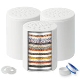 Dwavele 3-pack shower filter cartridges fit universal housings for easy replacements.