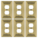 Dyekou antique brass wall plate front view improves outlet aesthetics