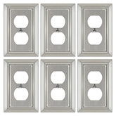 Dyekou brushed nickel wall plate duplex outlet cover enhances durability in any room