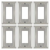 Dyekou metal wall plate in brushed nickel, 1-gang design for easy installation