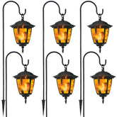 Dynaming solar flame lanterns assembly view for quick yard decorating at dusk