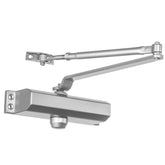 Dynasty Hardware 2000-Series door closer in sprayed aluminum finish for interior doors, smooth closing in action