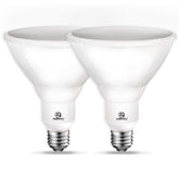 E ENERGETIC LIGHTING PAR38 LED flood bulb for outdoor use with waterproof design.
