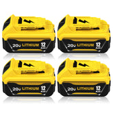 Eagglew 4-pack 12000mAh DCB206 battery with high capacity for longer runtime