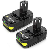 Eagglew Ryobi 18V 3600mAh battery front view, high-capacity for longer tool runtime.