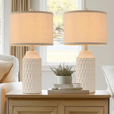 Easebri 22in modern ceramic table lamp base for a living room with a sleek silhouette.