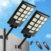 Easebri 2pcs solar street lights unit providing bright outdoor illumination.