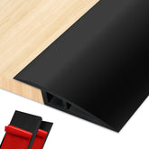 EaseInstall vinyl transition strip in black, front view, enables smooth threshold crossing.