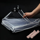EASTARP 6x8 clear PVC tarp protects plants with transparent weather shielding.