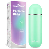 Easy@Home portable bidet with green cap and lock for leak-free travel hygiene.