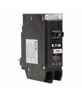 Eaton BRP120GF front view shows 20A single-pole GFCI protection for a circuit.