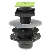 Ebbe E4024 PVC three-piece drain assembly in black, designed for reliable shower drainage.