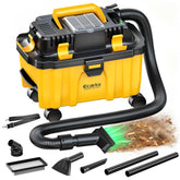 Ecarke 2.5-gallon vacuum front view, compact garage-ready design.