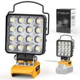 Ecarke 20V LED work light, front view, bright garage illumination.