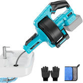 Ecarke cordless drain auger 25ft front view for quick pipe clearing