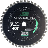 Echo Corner 7-1/4-inch metal-cutting blade with cermet carbide for tough ferrous metals.
