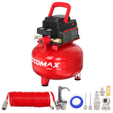 ECOMAX air compressor 3gal with 25 ft hose for quick inflation tasks