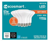 EcoSmart BR30 dimmable bulb in living room for soft white ambiance.