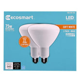 EcoSmart BR40 LED soft white front view for energy-efficient lighting in living spaces.