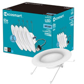 EcoSmart daylight LED recessed trim image highlights bright 5000K light for living areas.